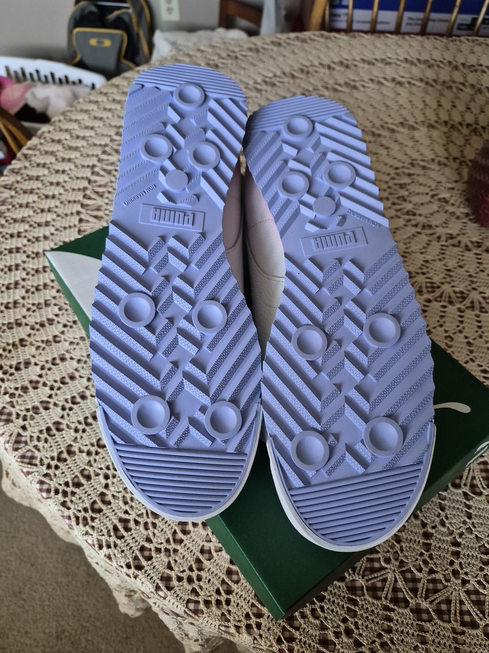 Puma White Sneakers with Teal & Pink Accents - Picture 3 of 4